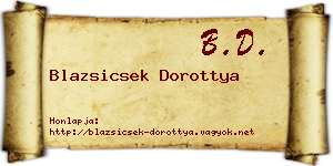 Blazsicsek Dorottya névjegykártya