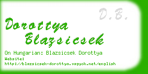 dorottya blazsicsek business card